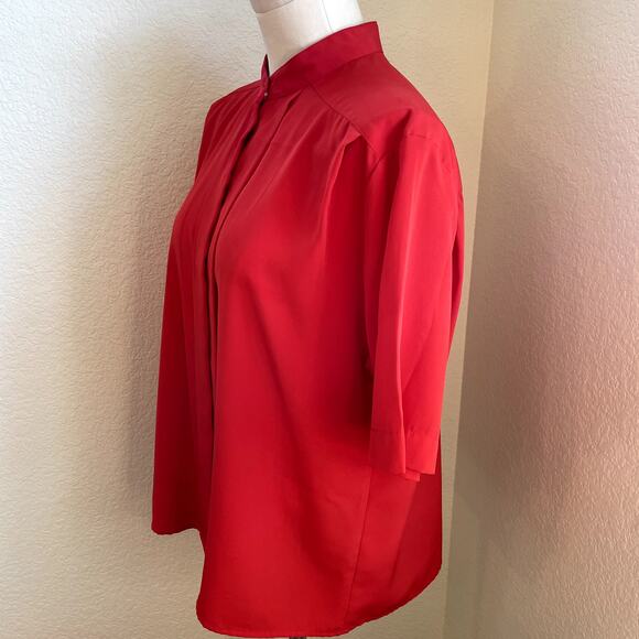 Vintage Josephine red button down blouse womens top XL - Picture 5 of 8
